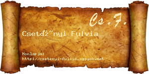 Csetényi Fulvia névjegykártya